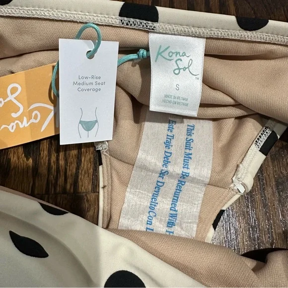 Dot Print Hipster Bikini Bottom - Kona Sol - Picture 6 of 7